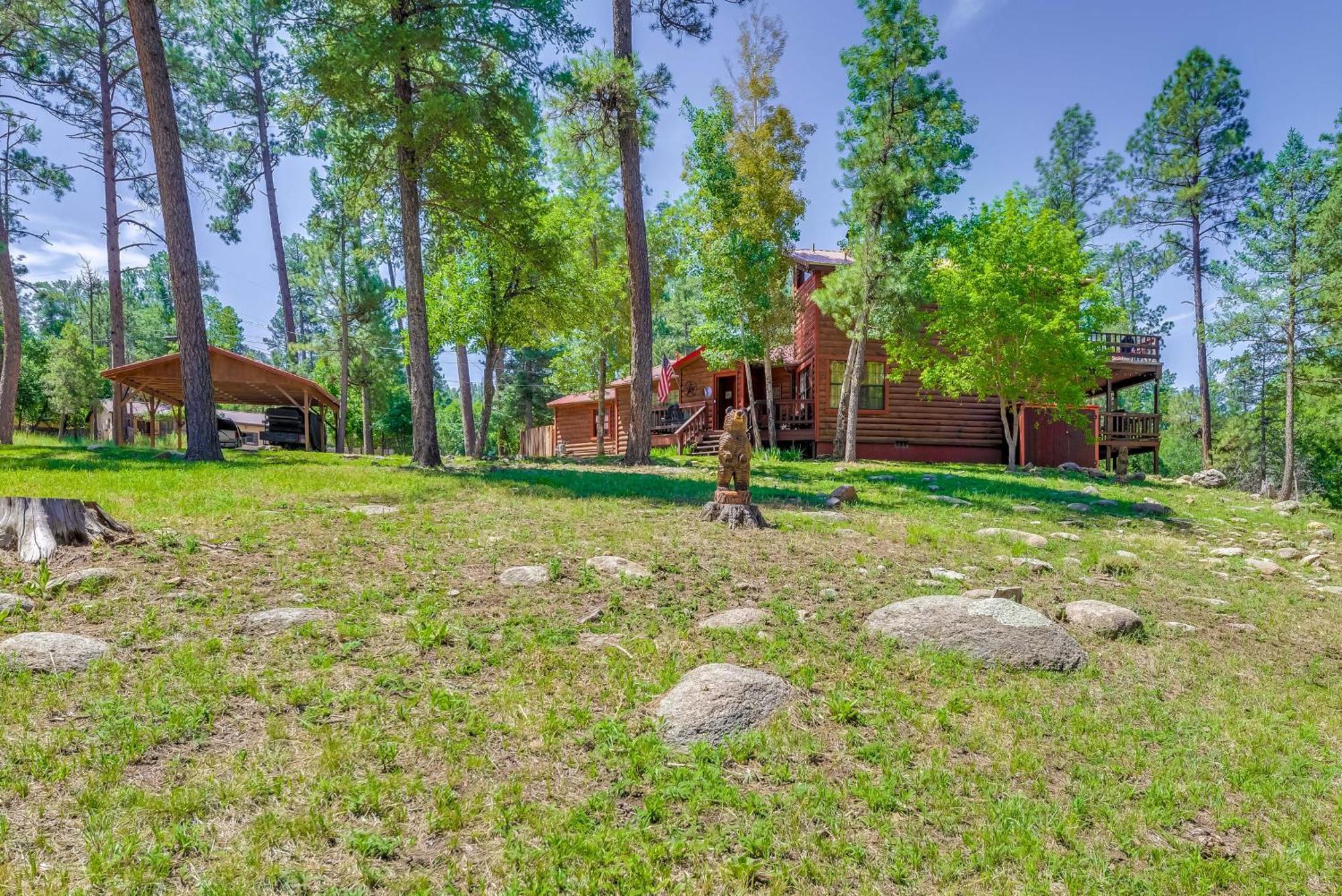 Unique Bear Country Cabin In Ruidoso With Hot Tub! Bagian luar foto